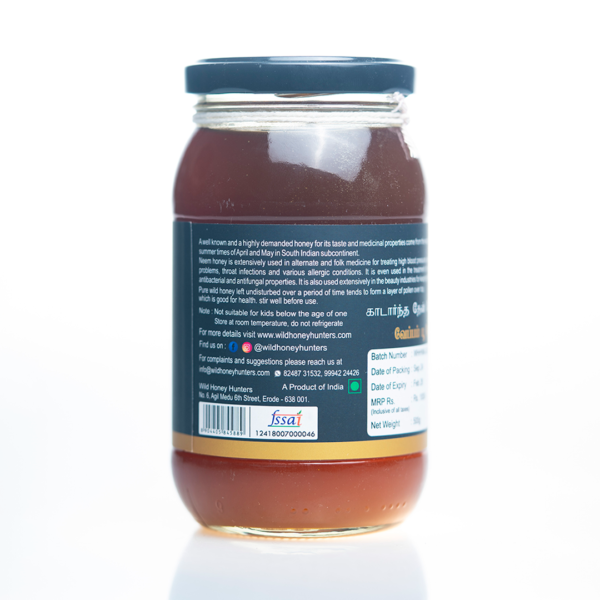 Neem honey 500gm back