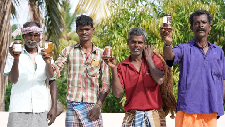 Traditional wild honey hunters from forest communities