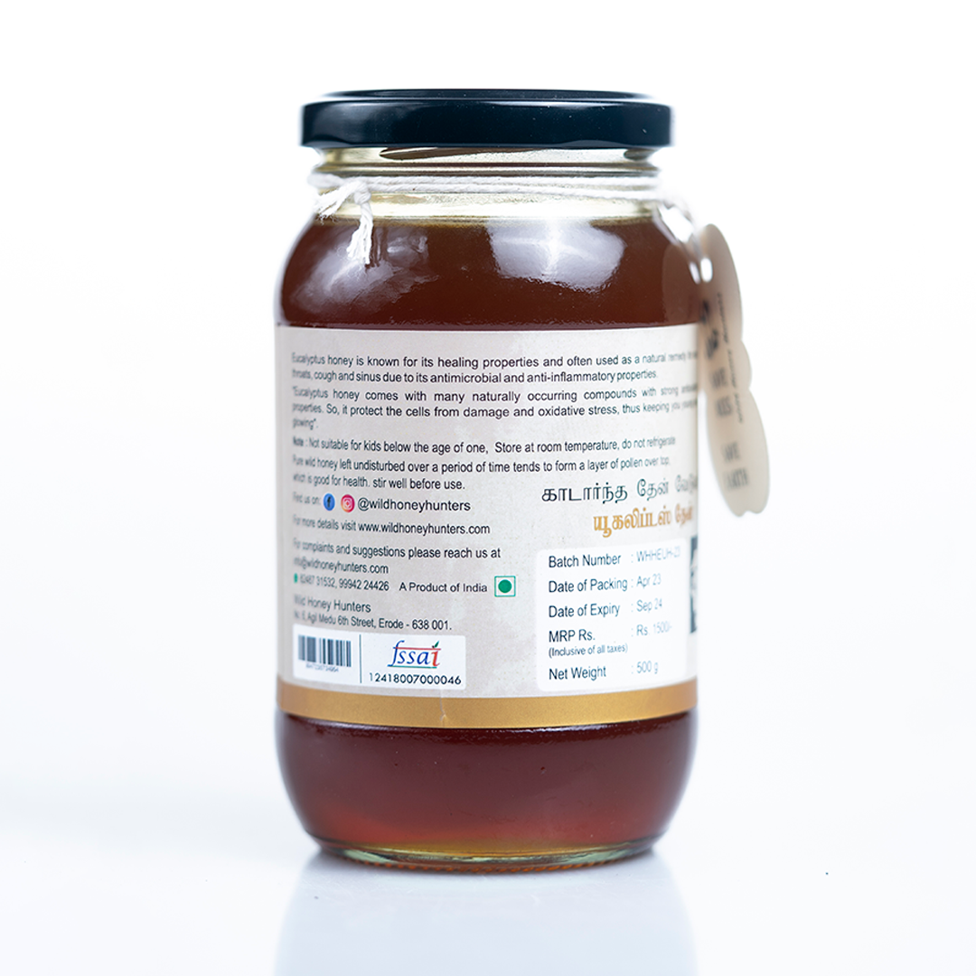 Eucalyptus honey 500gm back