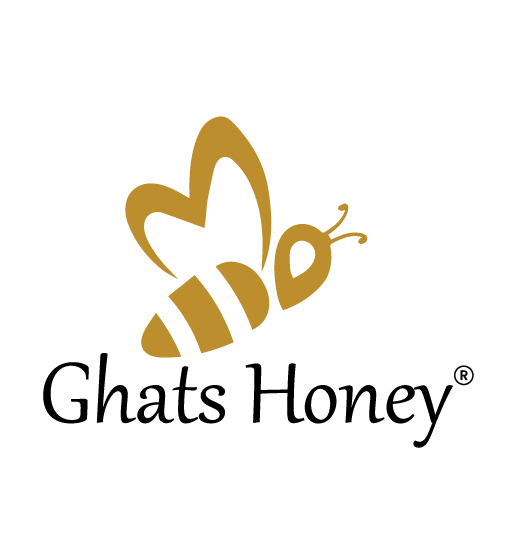 bee logo with the name ghats honey